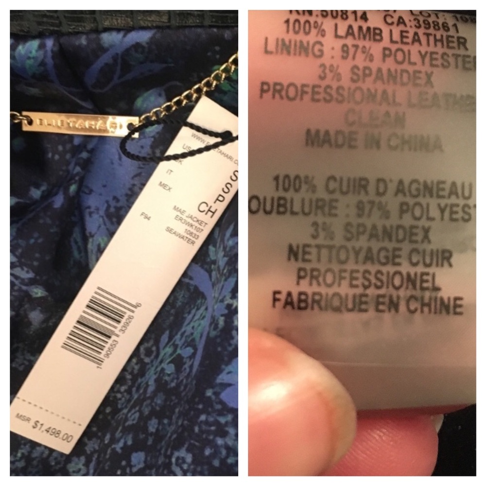 Elie Tahari Green Snake Print Leather Moto Jacket - Picture 6 of 8